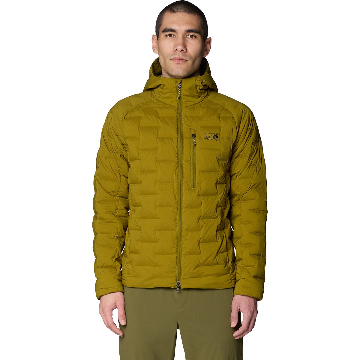 Image of Mountain Hardwear StretchDown Hooded Jacket - Men's Vetiver, S