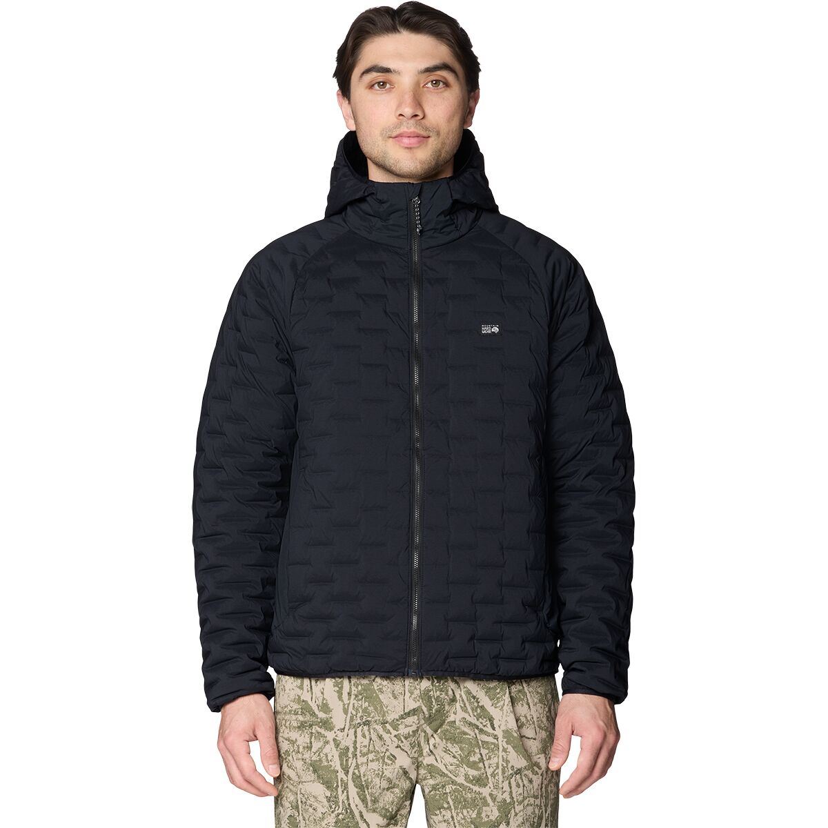 Image of Mountain Hardwear Stretchdown Light Full-Zip Hooded Jacket - Men's Black, XXL