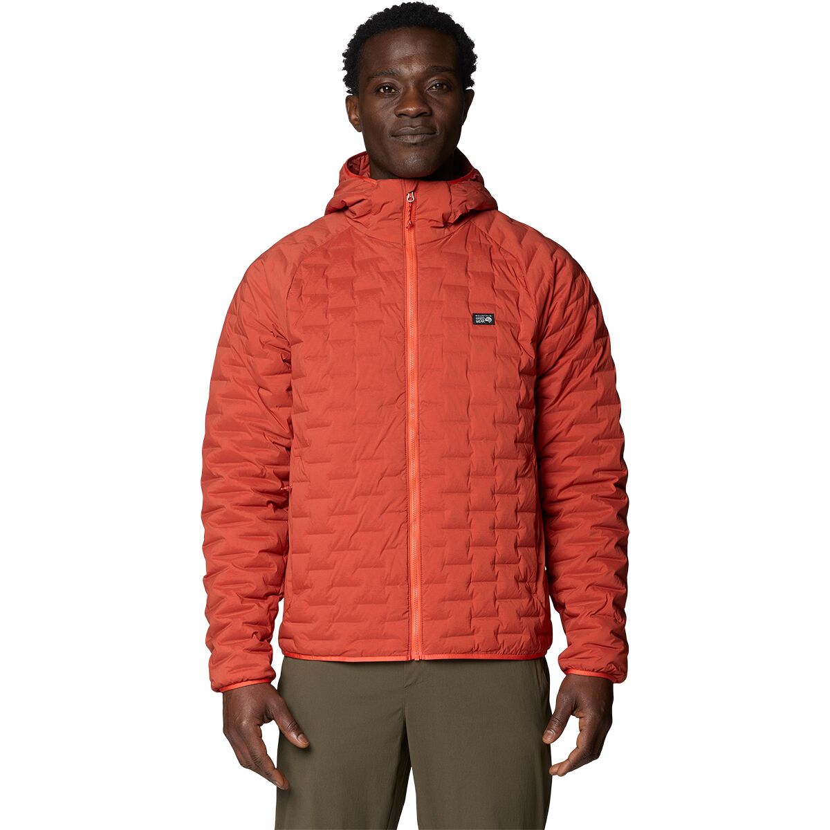 Image of Mountain Hardwear Stretchdown Light Full-Zip Hooded Jacket - Men's Mars Red, S