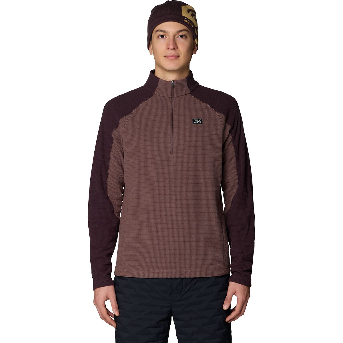 Image of Mountain Hardwear Summit Grid 1/2-Zip Fleece Jacket - Men's Carob, XXL