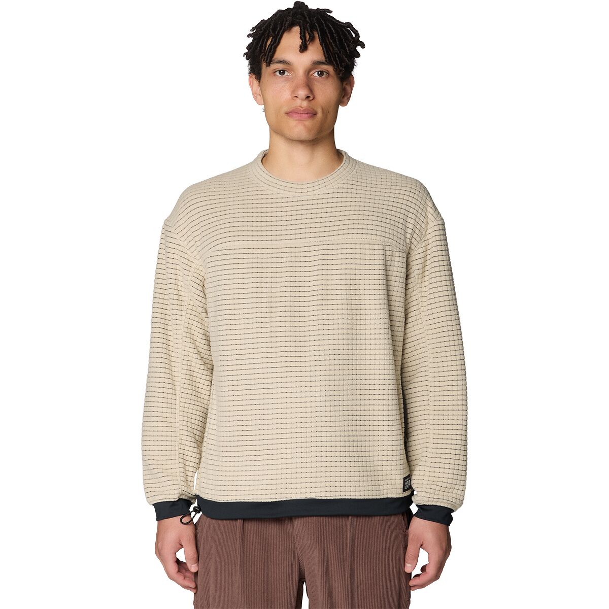 Image of Mountain Hardwear Summit Grid Big Grid Pullover Crew Sweatshirt - Men's Fossil, XXL