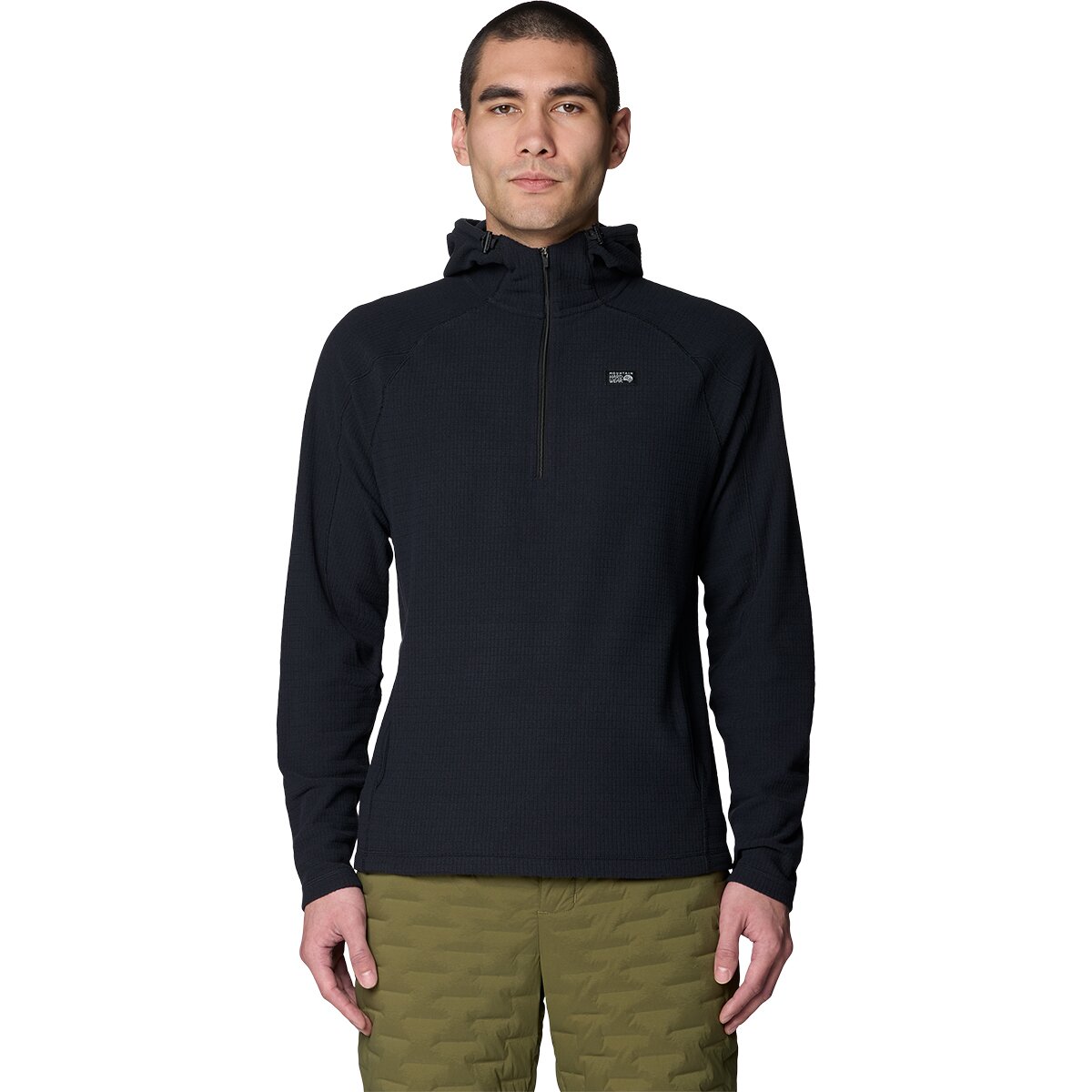 Image of Mountain Hardwear Summit Grid Zip Hoodie - Men's Black, XXL