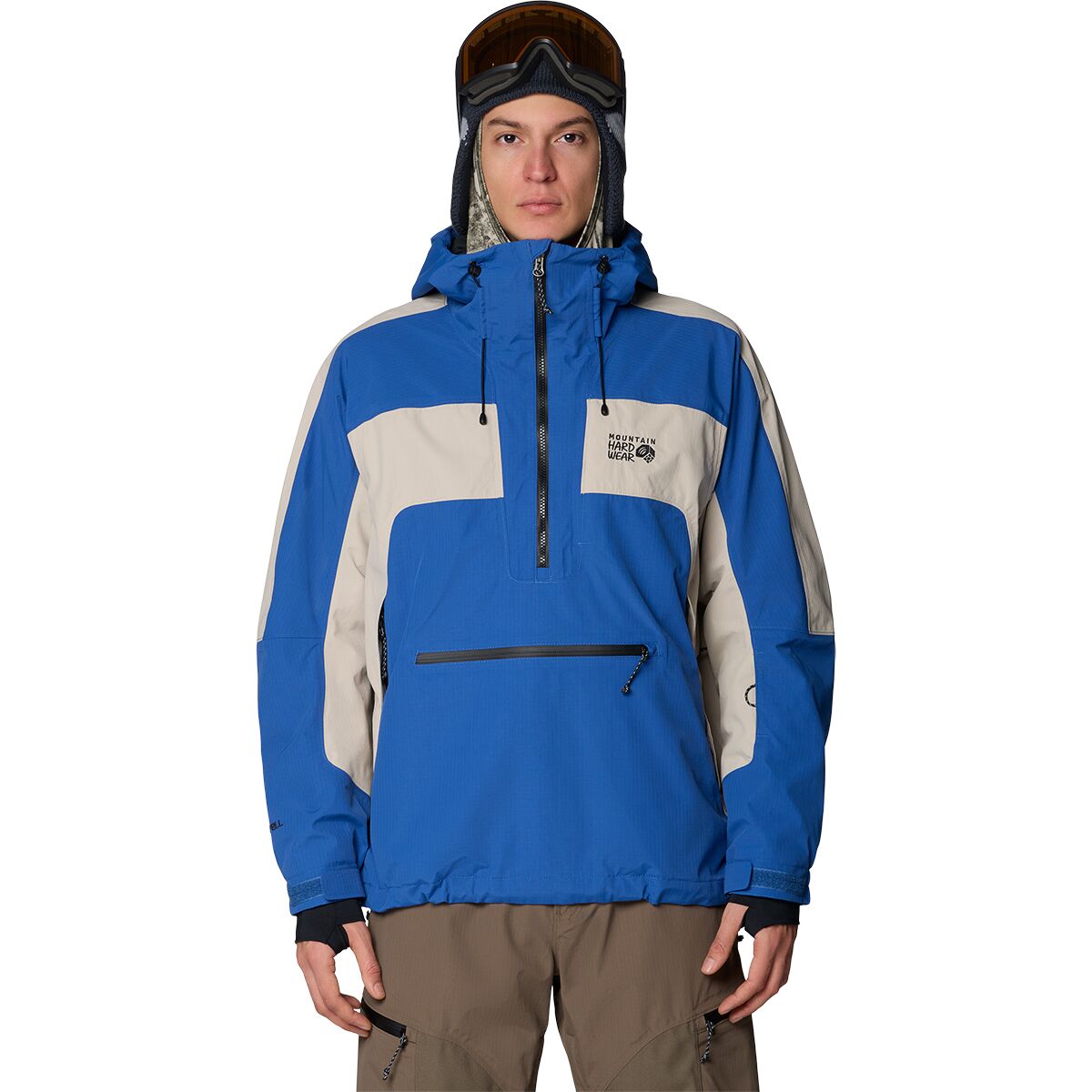 Image of Mountain Hardwear Warp Factor Anorak - Men's Berry Blue/Sandblast, M
