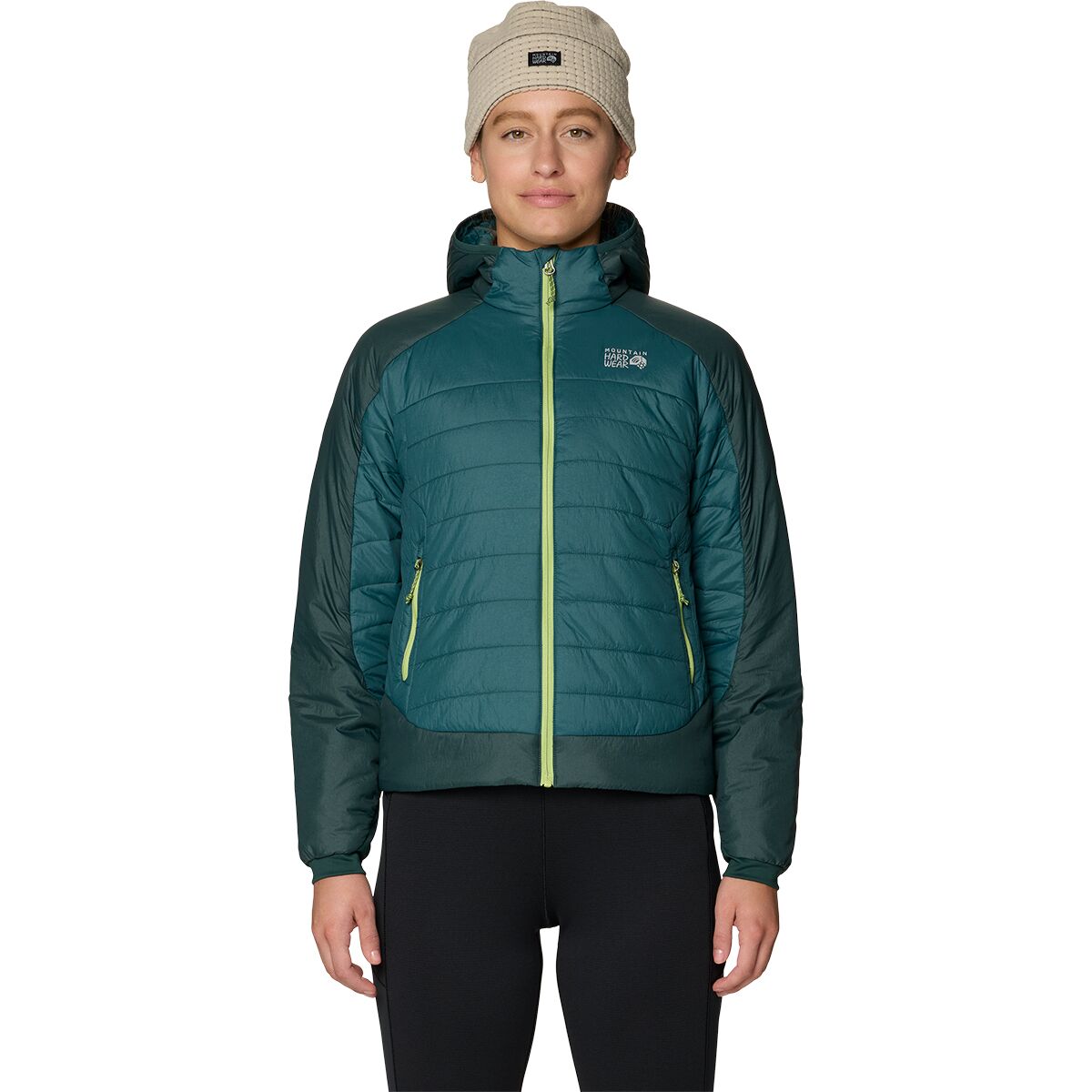 Image of Mountain Hardwear Free Element Hooded Jacket - Women's Aqua Green/Verve, XL
