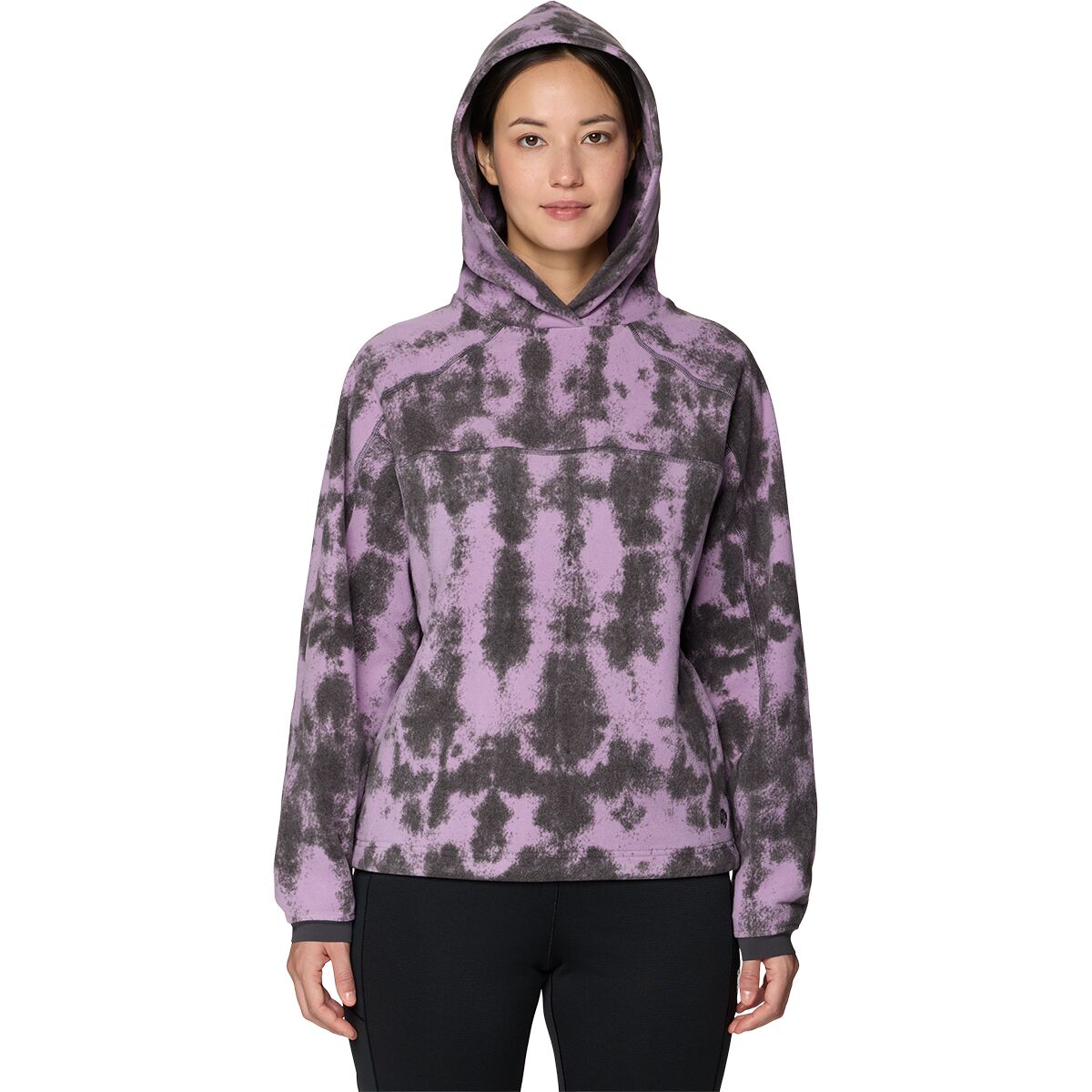 Image of Mountain Hardwear Microchill Hoodie - Women's Violet Stone Shadowdye Print, S