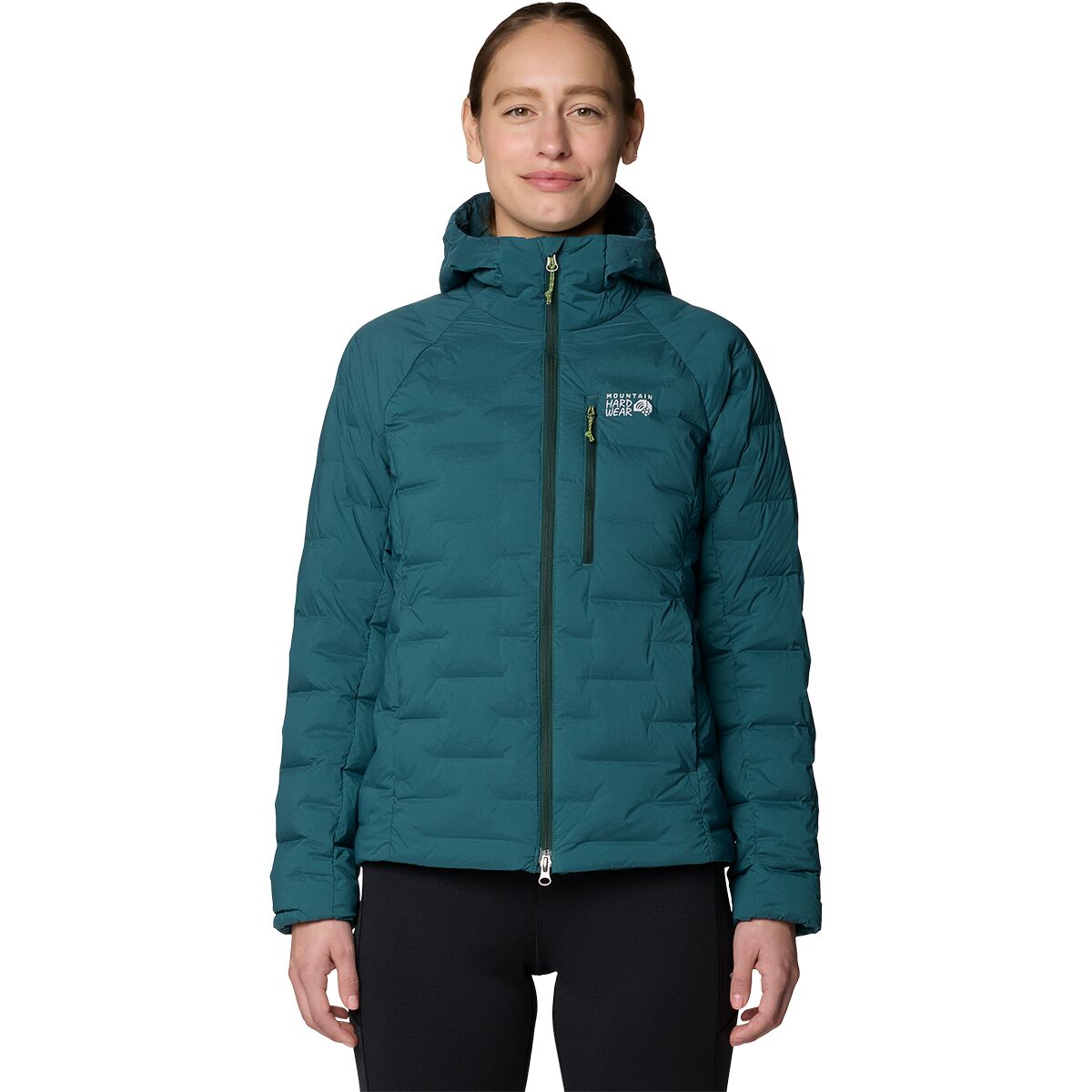 Image of Mountain Hardwear Stretchdown Hooded Jacket - Women's Aqua Green, XL