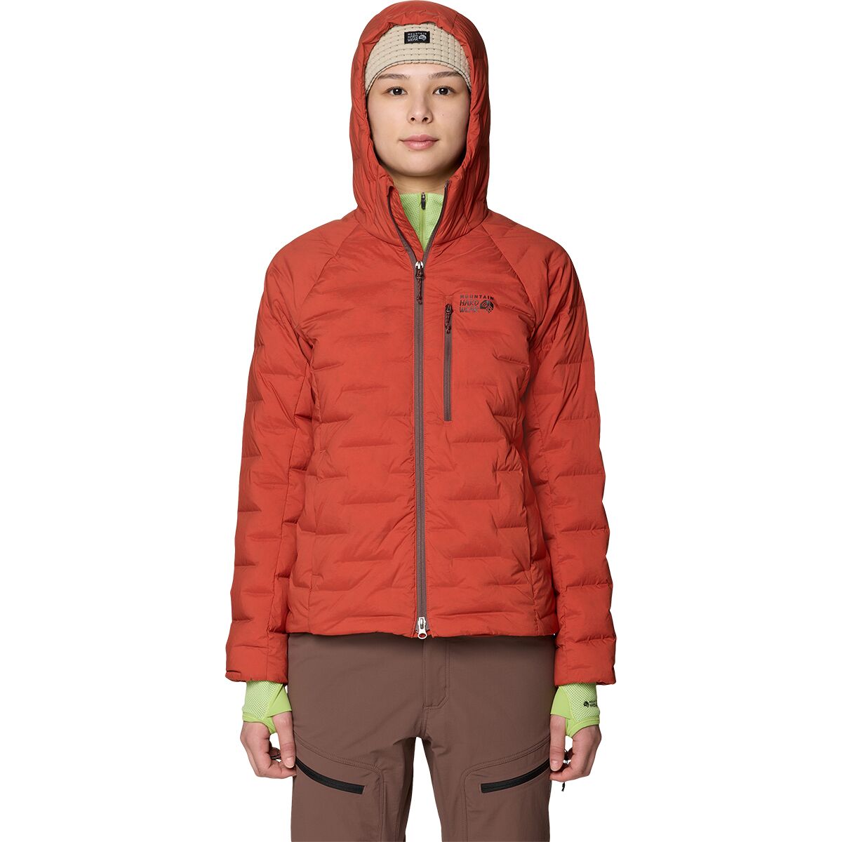 Image of Mountain Hardwear Stretchdown Hooded Jacket - Women's Mars Red, L