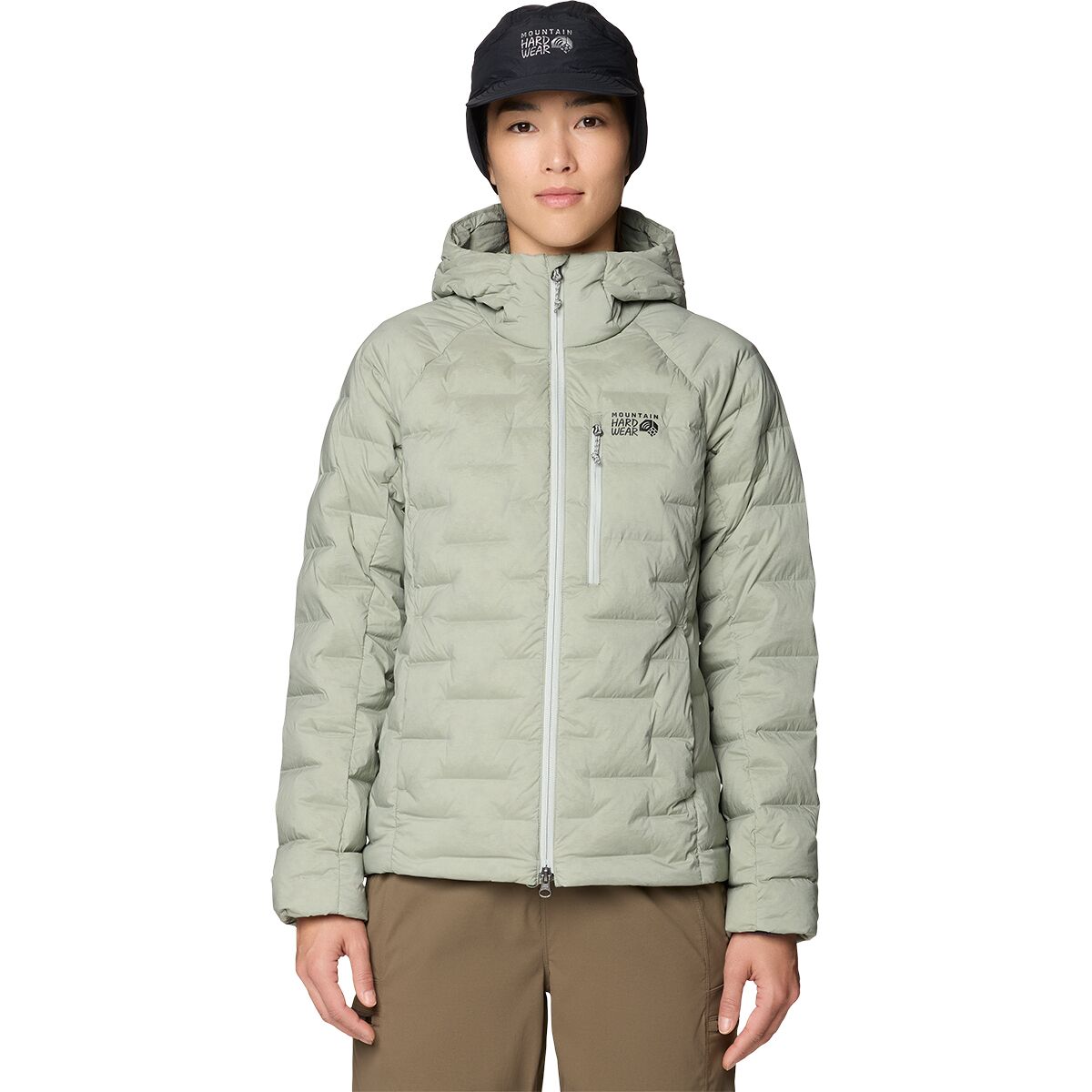 Image of Mountain Hardwear Stretchdown Hooded Jacket - Women's Silt Grey, S