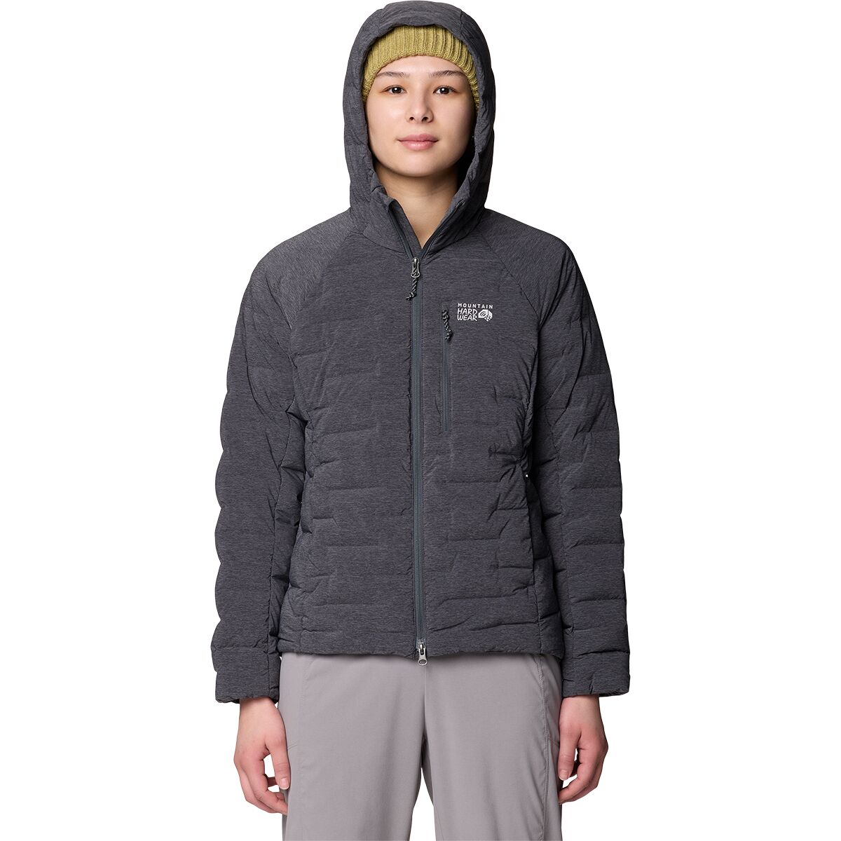 Image of Mountain Hardwear Stretchdown Hooded Jacket - Women's Volcanic Heather, M