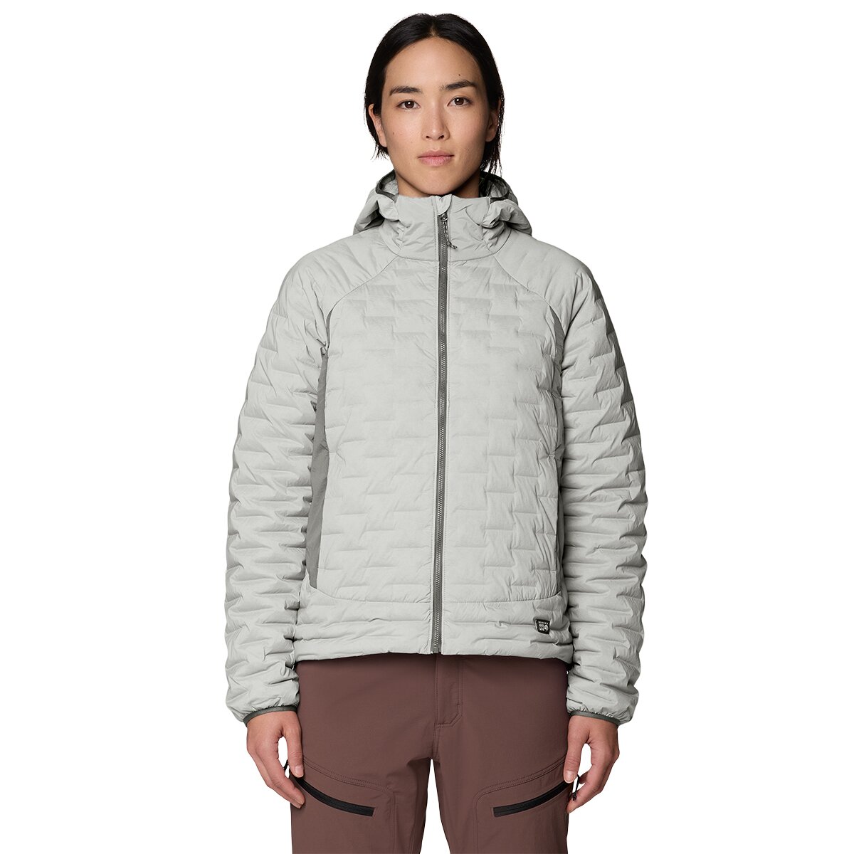 Image of Mountain Hardwear Stretchdown Light Full-Zip Hooded Jacket - Women's Gamma Grey, L