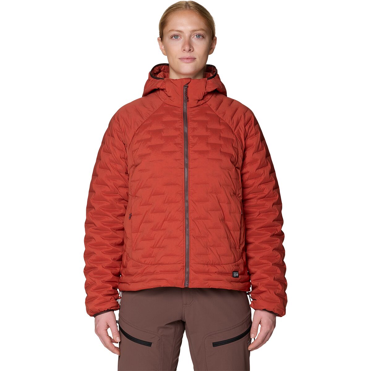 Image of Mountain Hardwear Stretchdown Light Full-Zip Hooded Jacket - Women's Mars Red, S