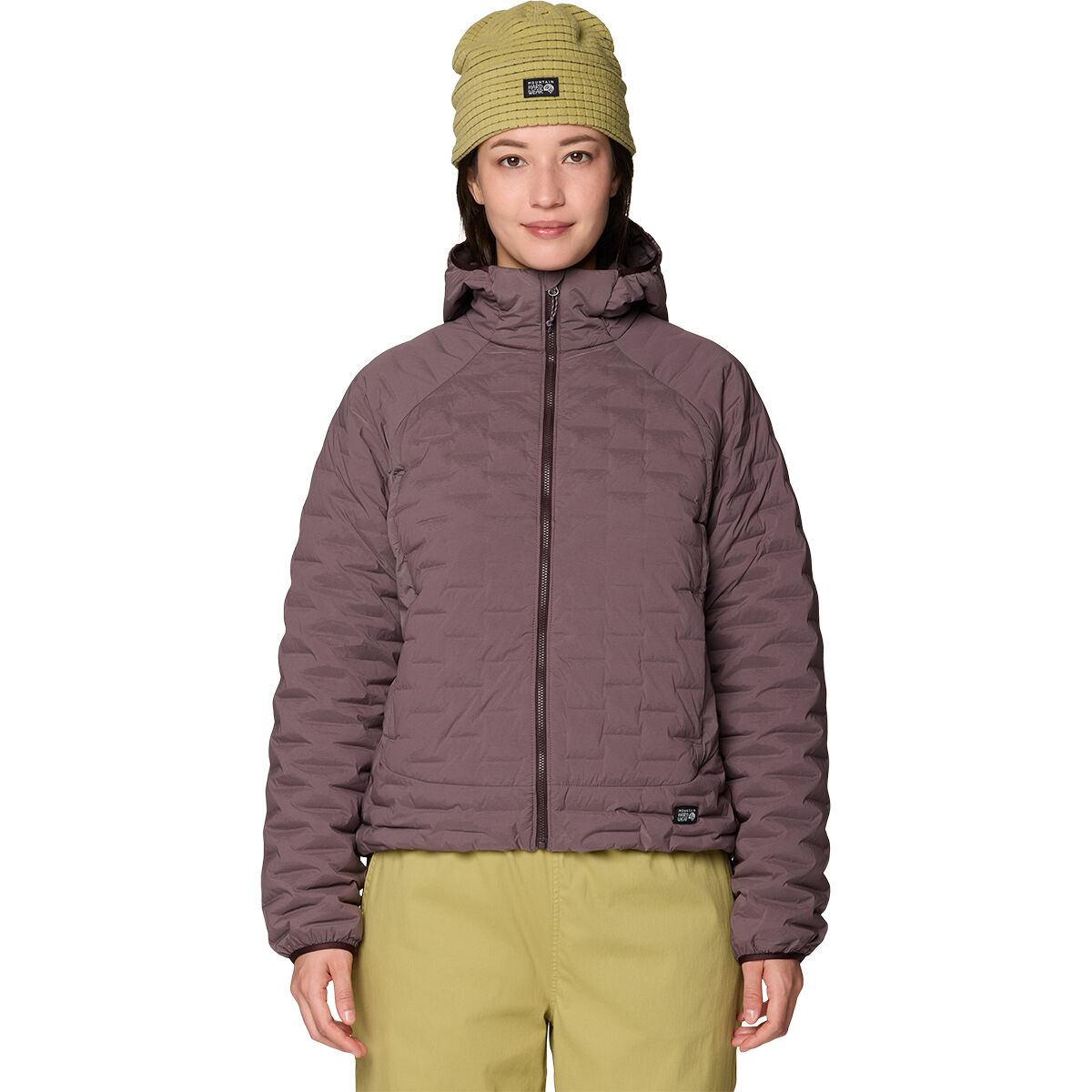 Image of Mountain Hardwear Stretchdown Light Full-Zip Hooded Jacket - Women's Purple Sage, M