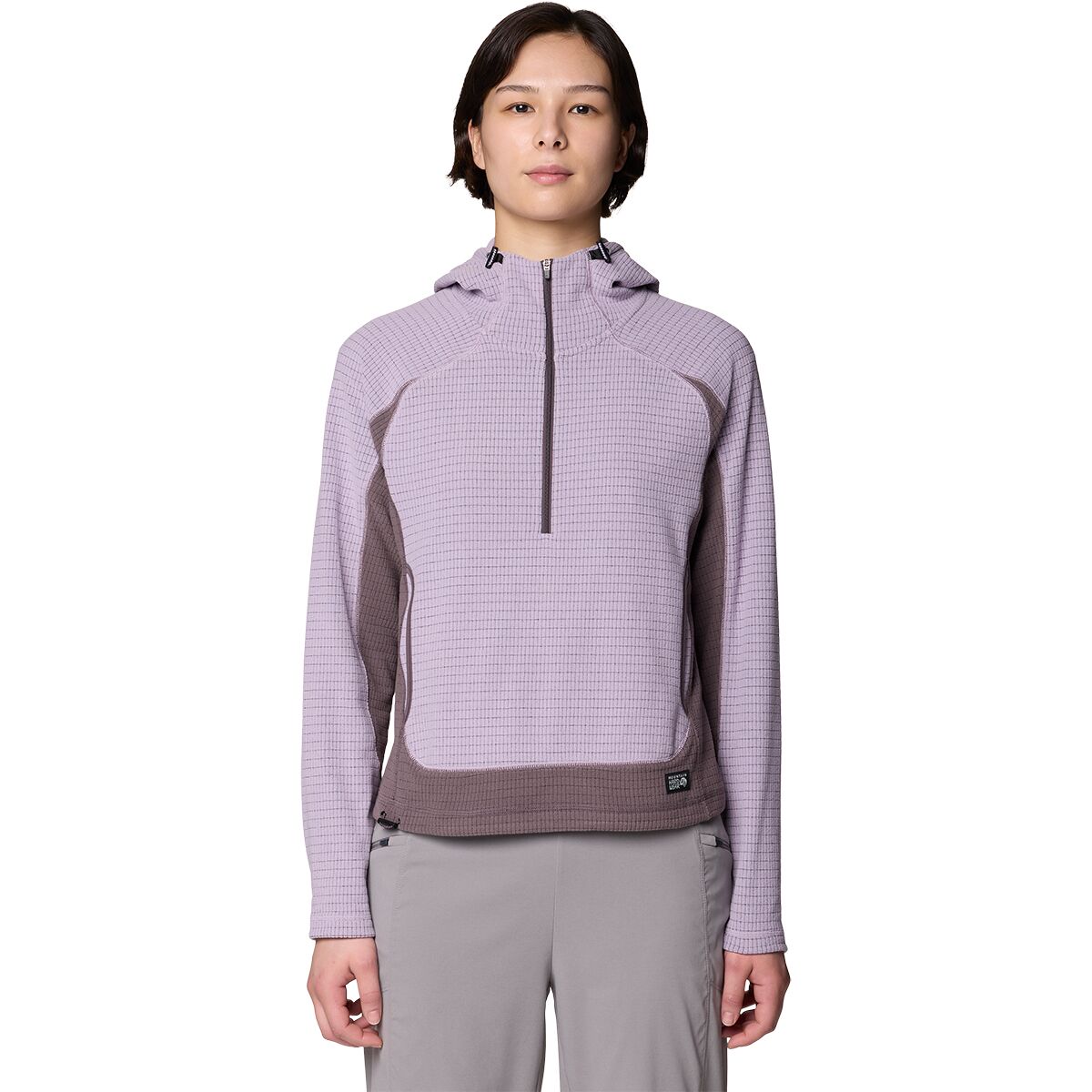 Image of Mountain Hardwear Summit Grid 1/2-Zip Hoodie - Women's Atmospheric/Purple Sage, S