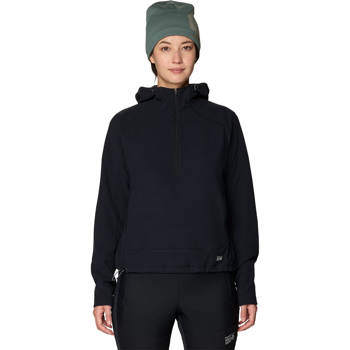Image of Mountain Hardwear Summit Grid 1/2-Zip Hoodie - Women's Black, XS