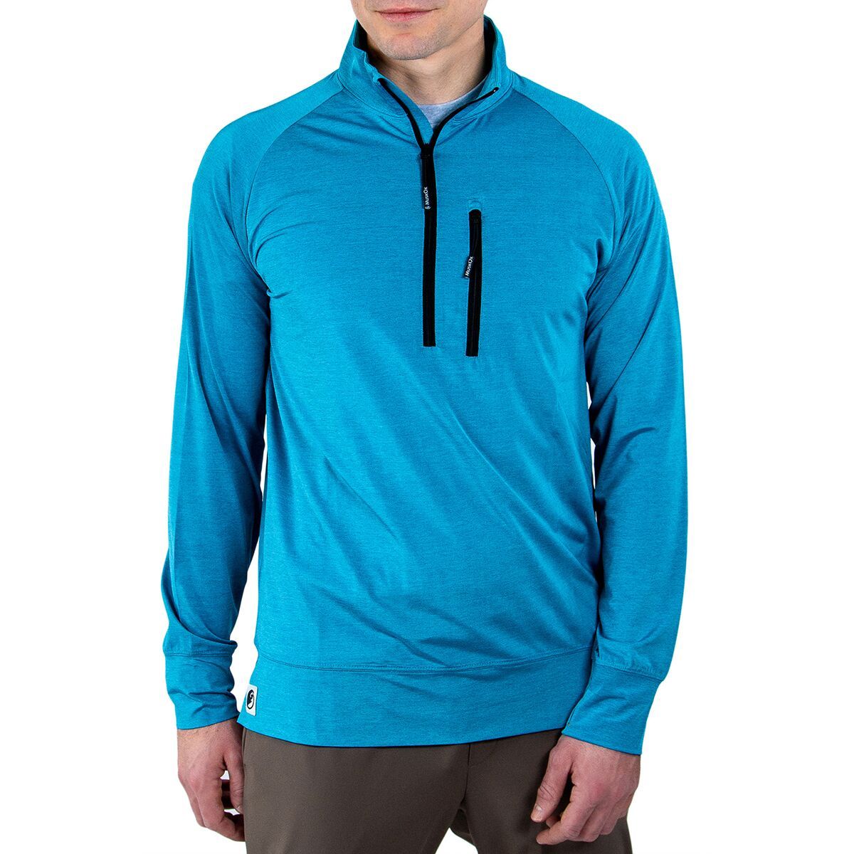 Musk Ox Quick Dry Sport 1/4-Zip Top - Men's Cyan Blue Heather, XL