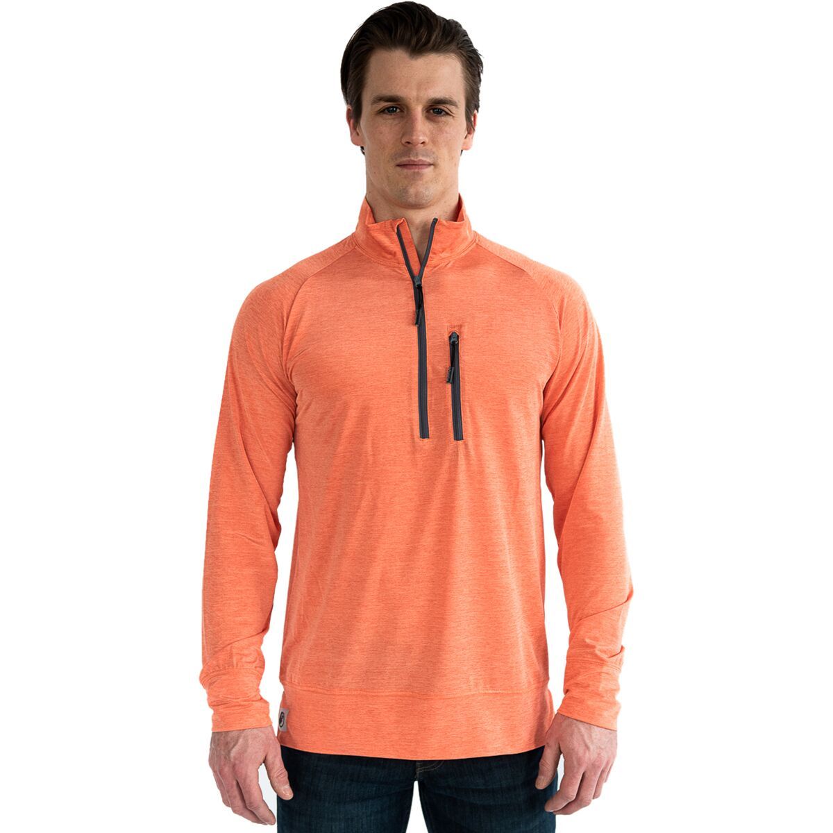Musk Ox Quick Dry Sport 1/4-Zip Top - Men's Orange Heather, M
