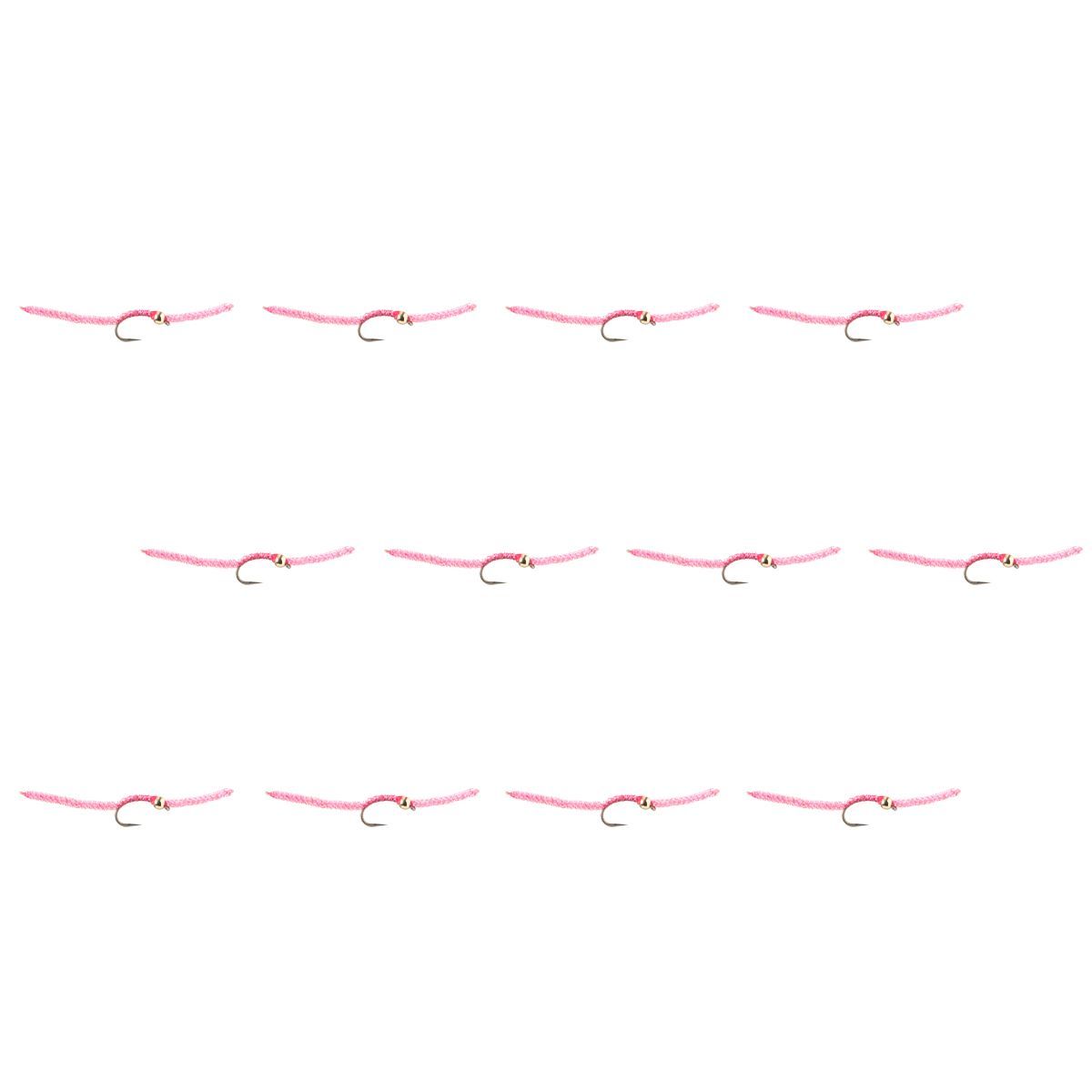 Image of Montana Fly Company Silverman's Sparkle Worm - 12-Pack Pink, #10