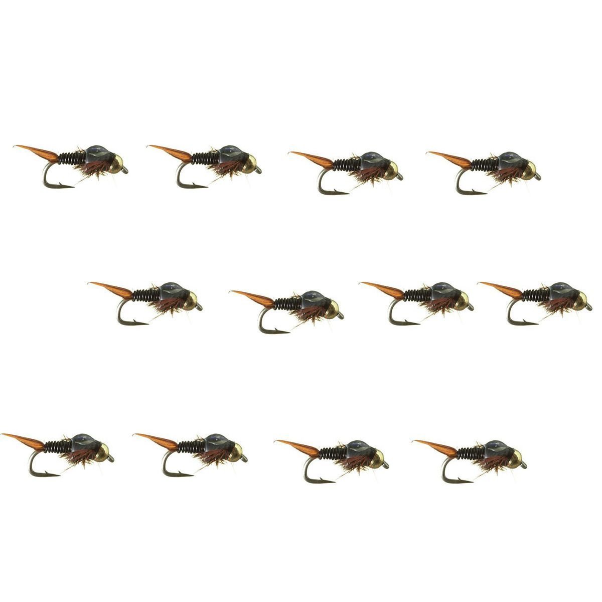 Image of Montana Fly Company BH Epoxyback Copper Nymph - 12-Pack Black, #20
