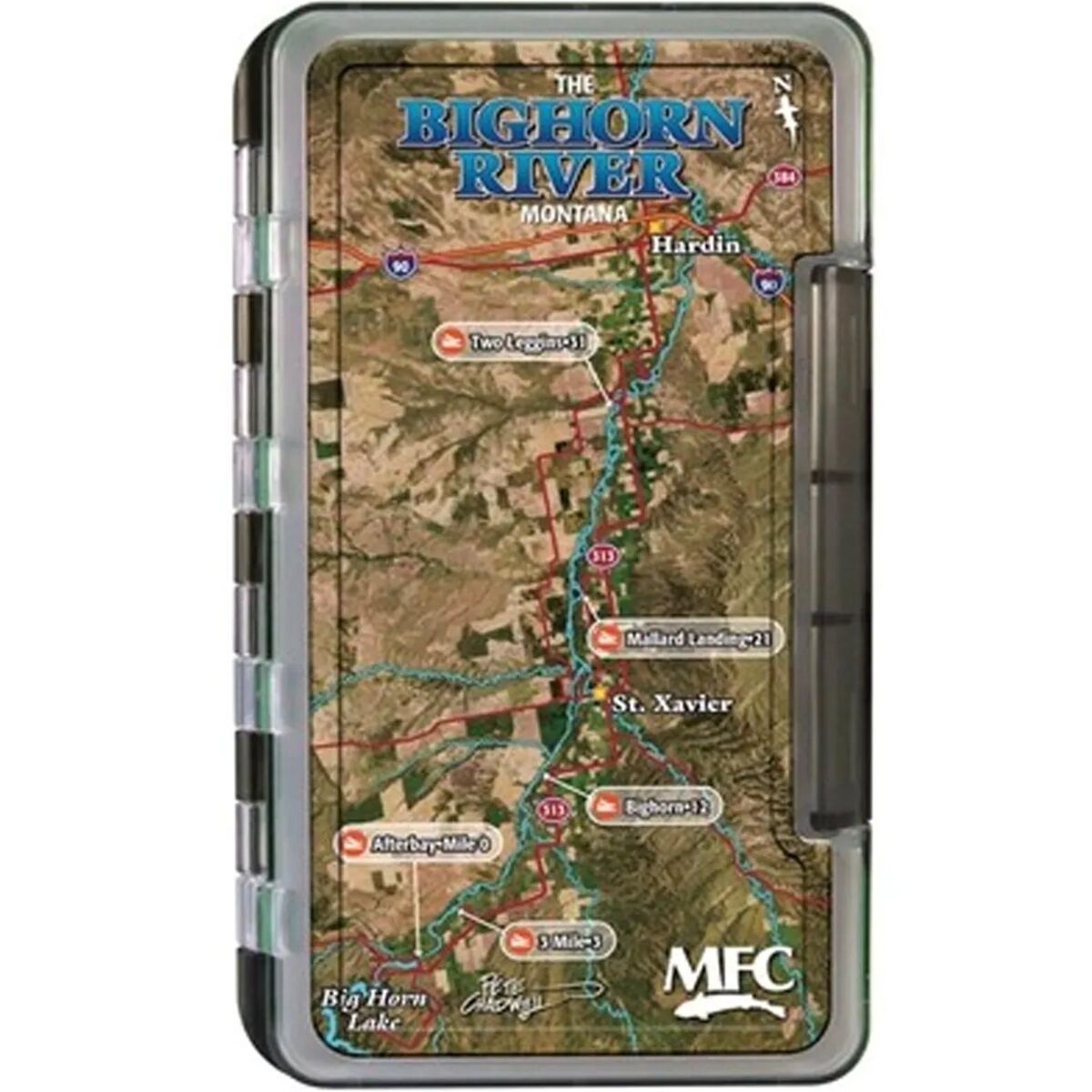 Montana Fly Company Waterproof Fly Box Bighorn River Map, Large product image