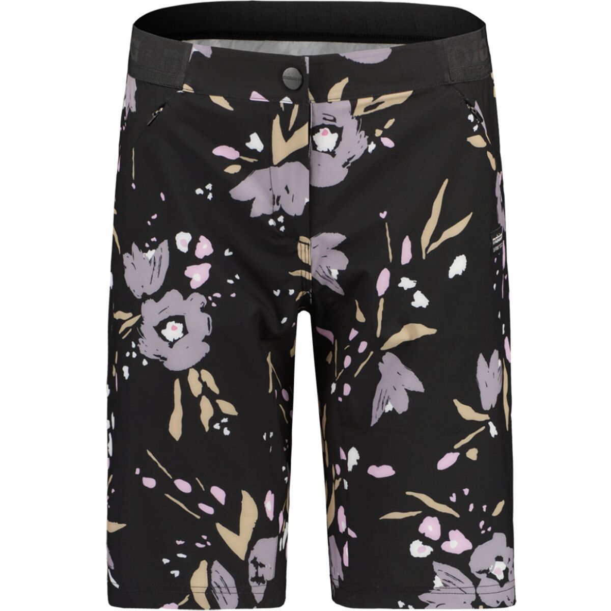 Image of Maloja AnemonaM Printed Mountain Bike Short - Women's Deep Black Brushflower, XS