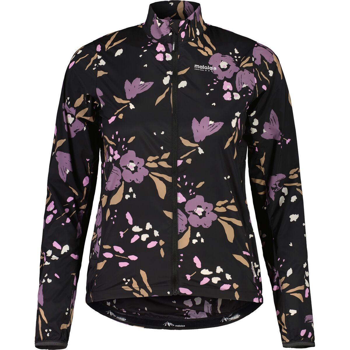 Image of Maloja SeisM Printed Cycling Jacket - Women's Deep Black Brushflower, L