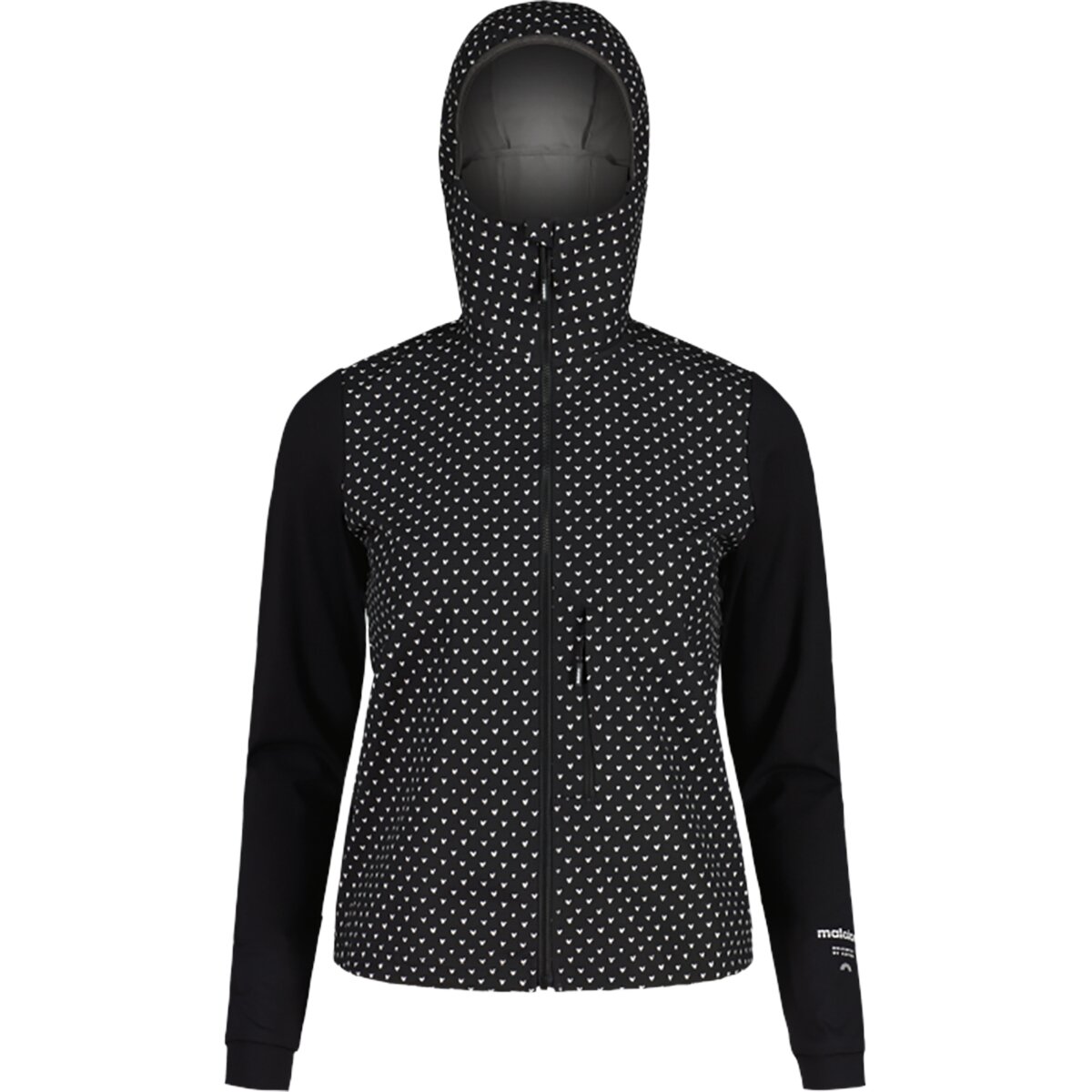 Image of Maloja SennesM Printed Nordic Hybrid Softshell Jacket - Women's Deep Black Hearts, L