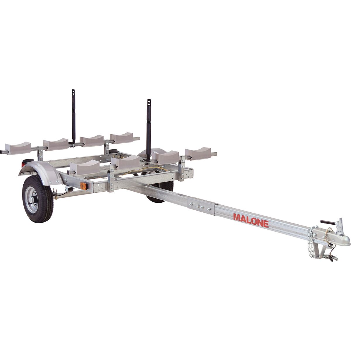 Malone Auto Racks Malone Auto Racks EcoLight 4 Kayak Trailer Silver, 1 Stacker & 4 Sets Foam Blocks