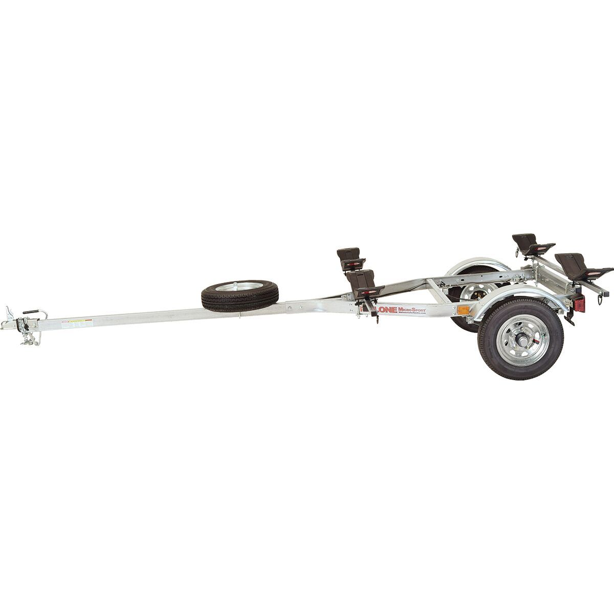 Image of Malone Auto Racks MicroSport Lowbed 2 Kayak Trailer With Spare Tire Silver, 2 Sets Megawings