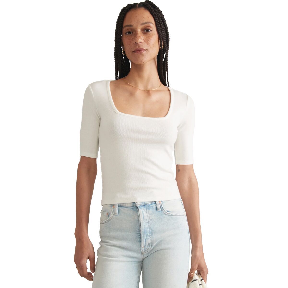 Marine Layer Lexi Square Neck Top - Women's White, S