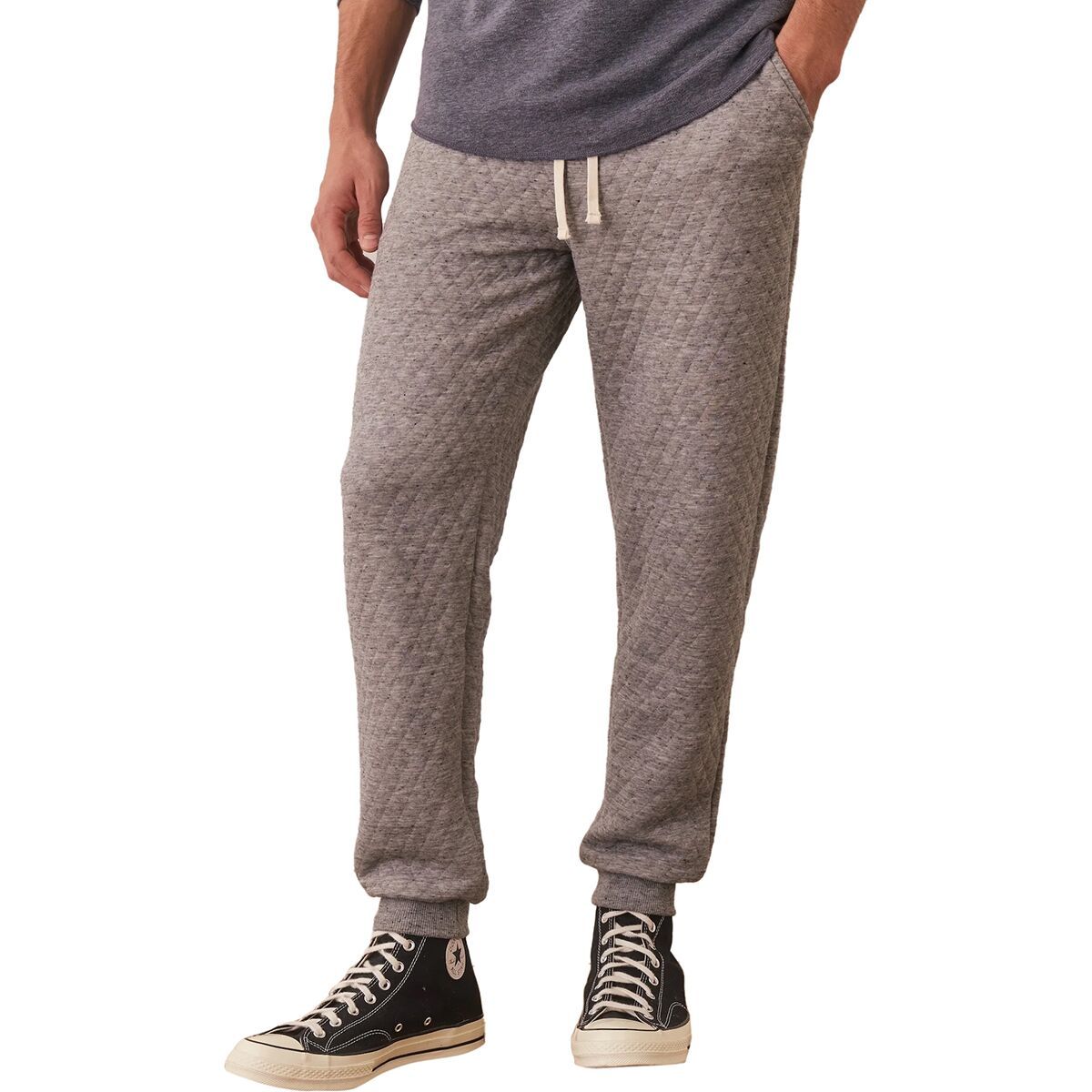 Image of Marine Layer Corbet Quilted Jogger - Men's Grey Heather, M
