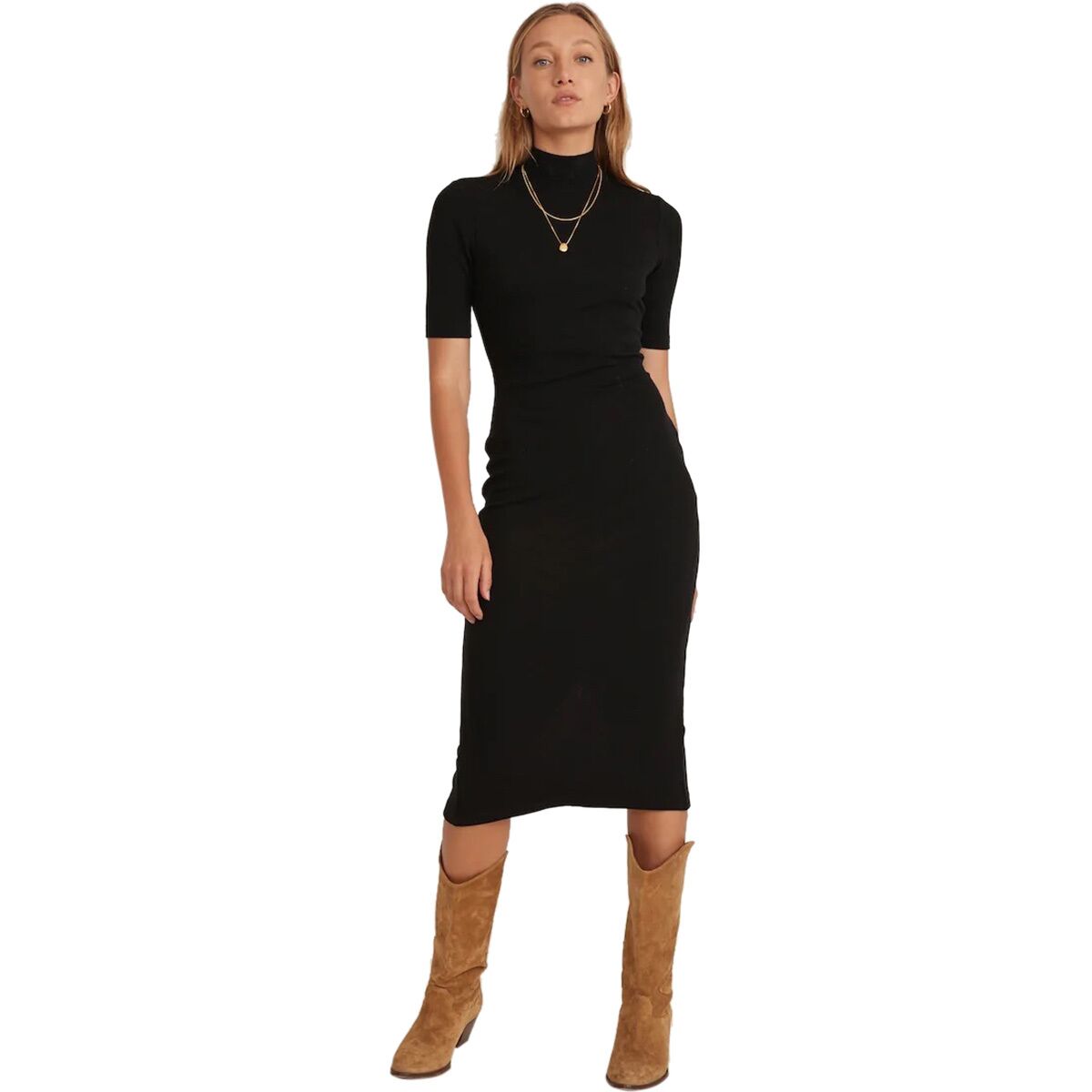 Marine Layer Lexi Rib Mock Neck Midi Dress - Women's product image