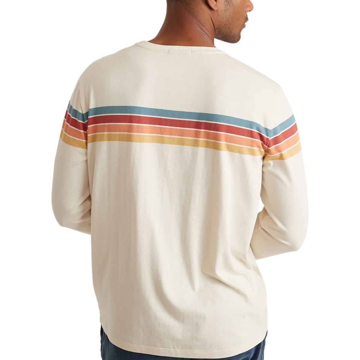 【ANGLAN】Marine Stripe Long Sleeve Marine Layer Engineered Stripe Long-Sleeve T-Shirt - Men's