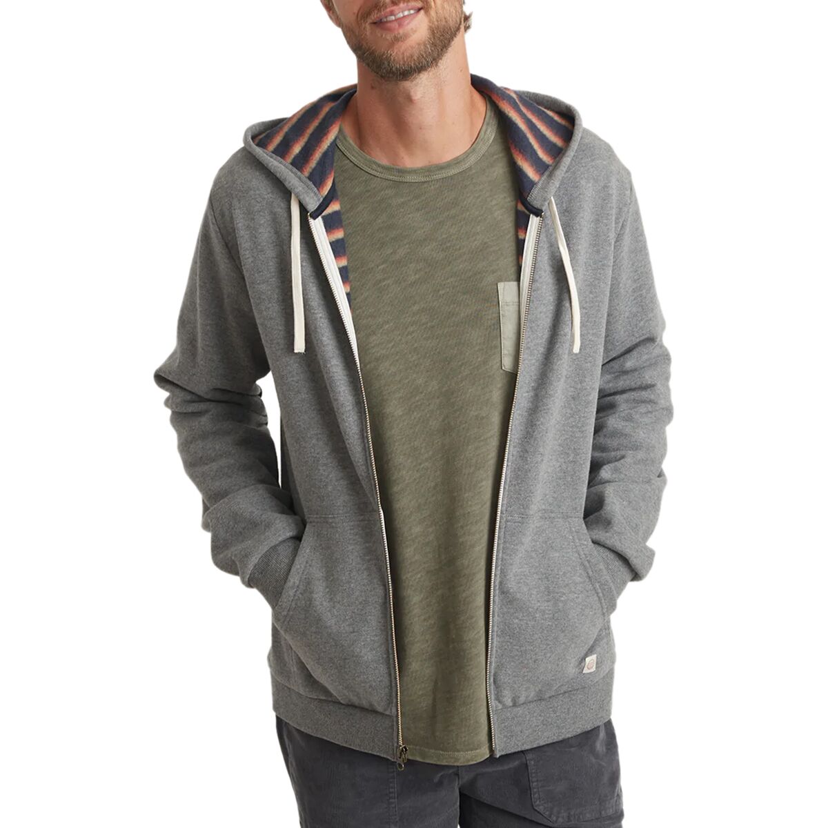 Marine Layer Striped Fleece Full-Zip Hoodie - Men's product image