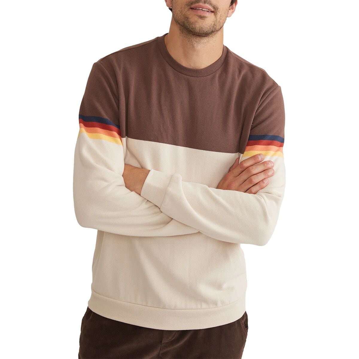 Marine Layer Stripe Sleeve Sweatshirt - Men's