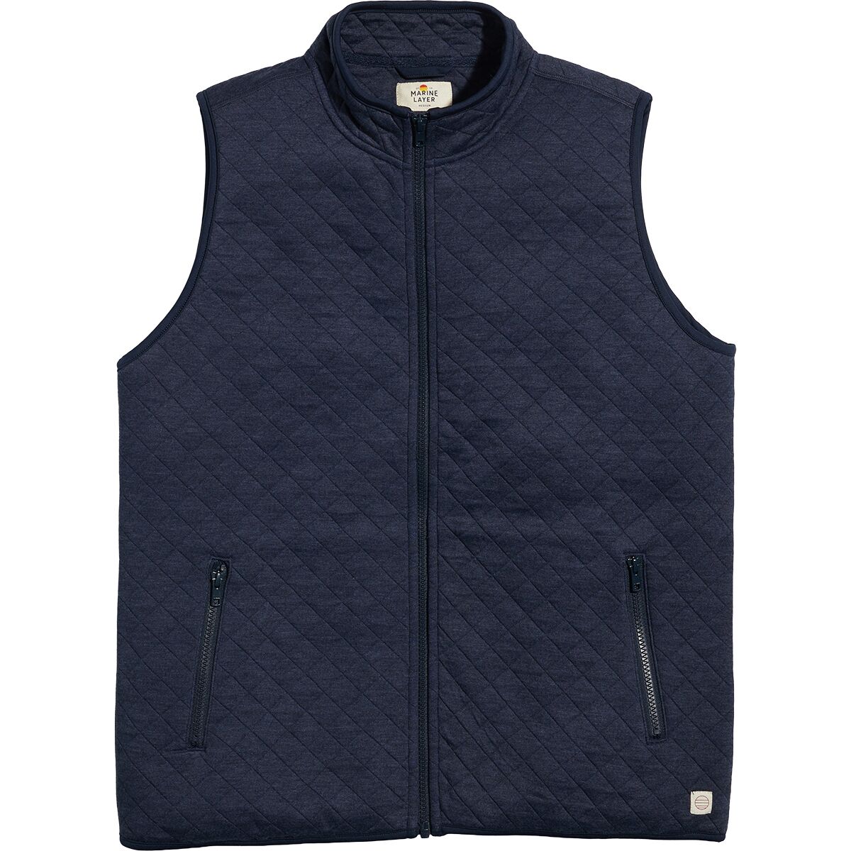 Marine Layer Marine Layer Corbet Diamond Quilt Full Zip Vest - Men's Black Heather, XL