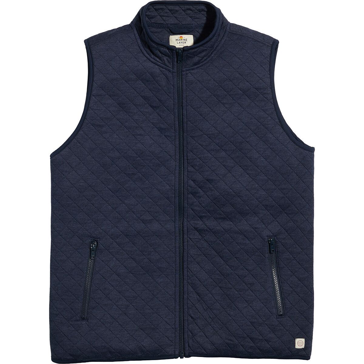 Image of Marine Layer Corbet Full Zip Vest - Men's Navy Heather, S