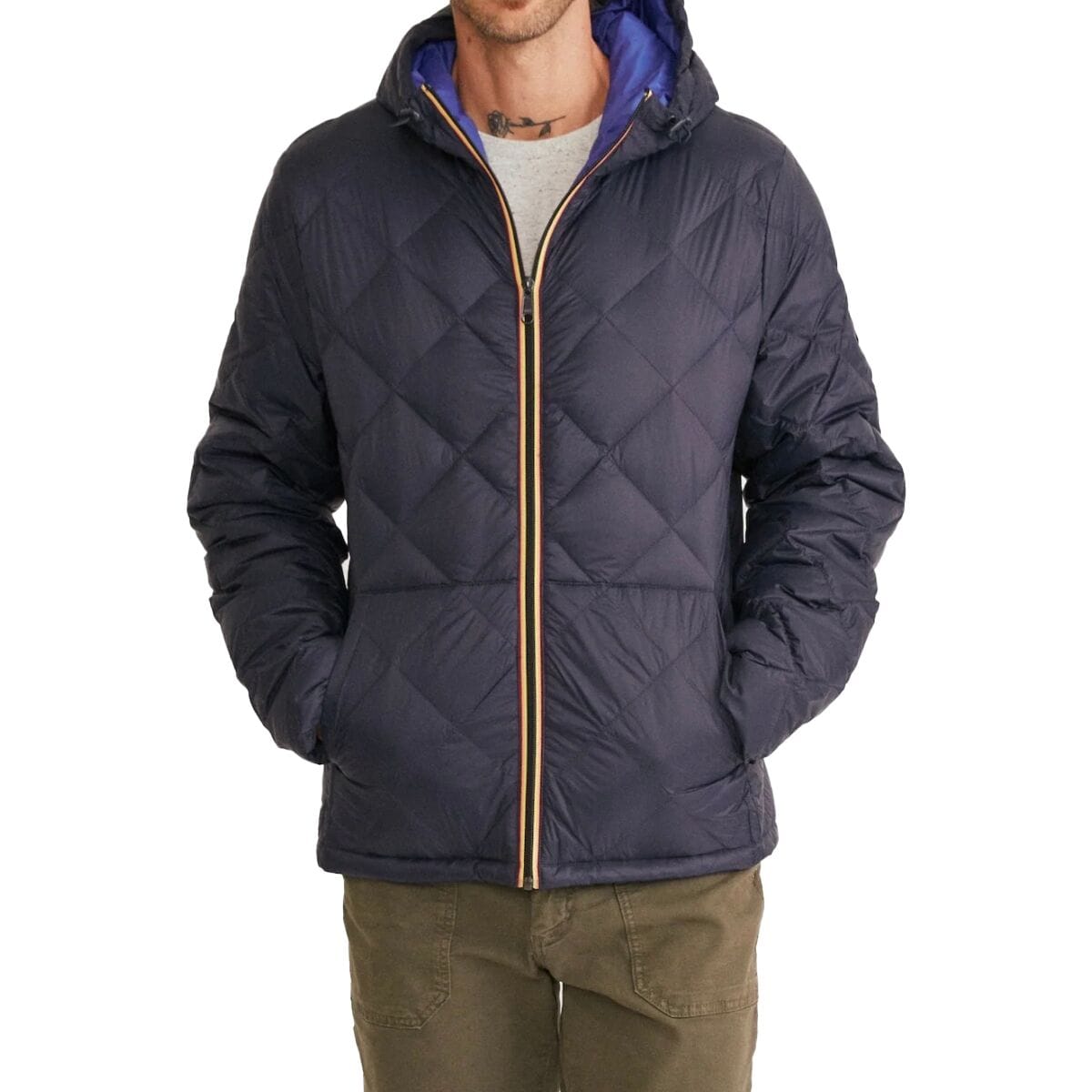 Image of Marine Layer Diamond Quilted Jacket - Men's Estate Blue, XL