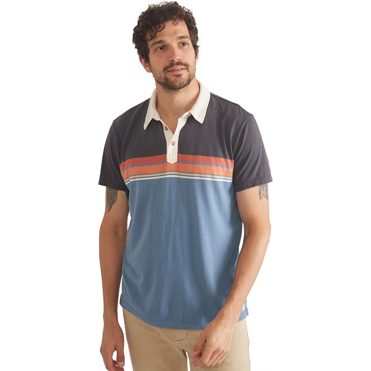 Marine Layer Short-Sleeve Engineered Stripe Polo - Men