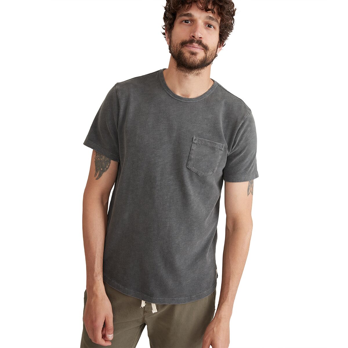 Image of Marine Layer Short-Sleeve Vintage Heavy Slub Pocket T-Shirt - Men's Forged Iron, XL