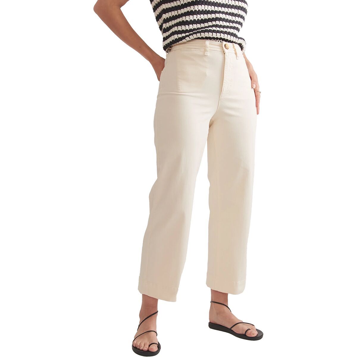 Image of Marine Layer Bridget Wide Leg Crop Pant - Women's Papyrus, 6