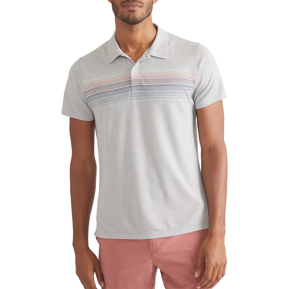 Marine Layer Air Chest Stripe Polo Shirt - Men