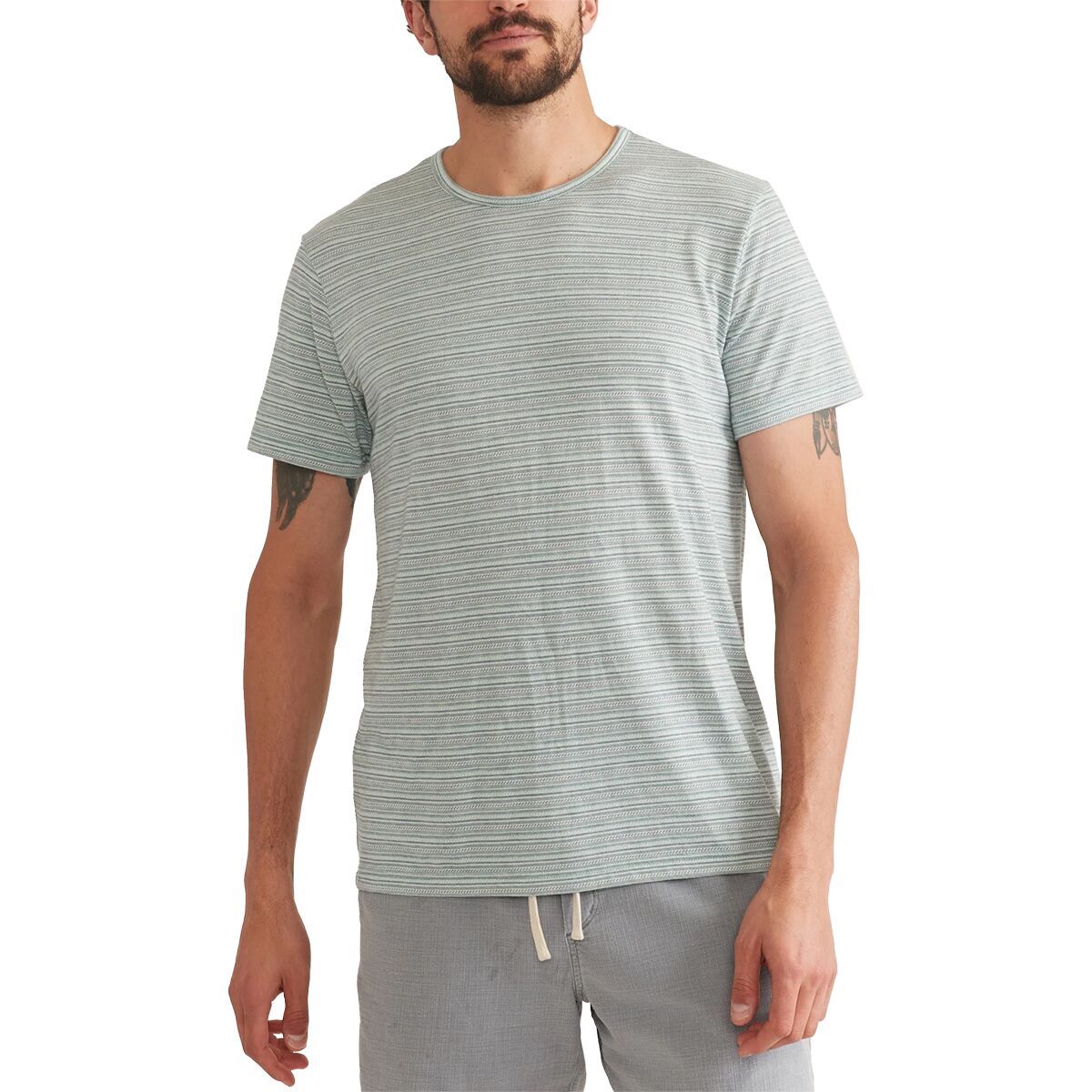 Marine Layer Blister Stitch All Over Stripe T-Shirt - Men