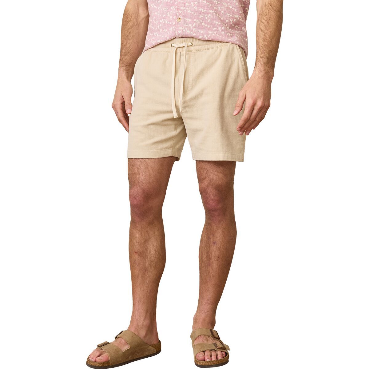 Image of Marine Layer Saturday Stretch Selvage Short - Men's Sand, S
