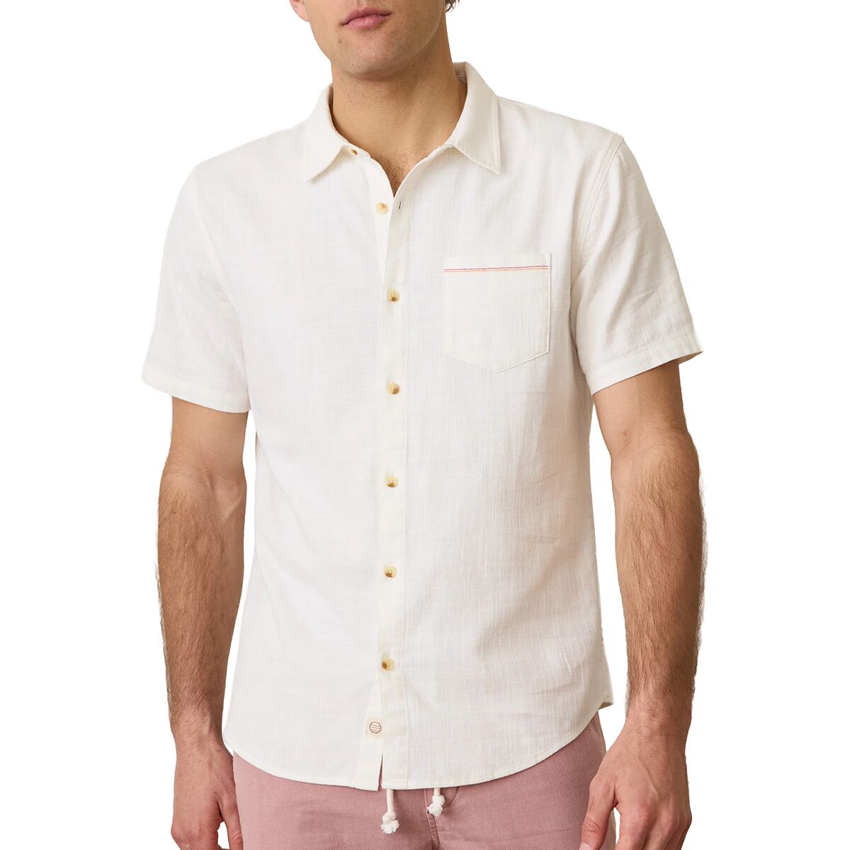 Image of Marine Layer Selvage Stretch Short-Sleeve Shirt - Men's Natural, XL