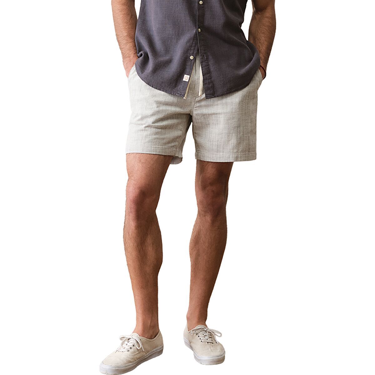 Image of Marine Layer Saturday Beach Short - Men's Green Stripe, M