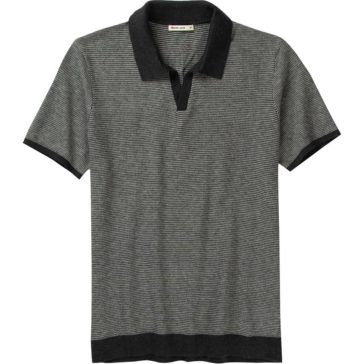 Image of Marine Layer Liam Sweater Polo - Men's Charcoal, M