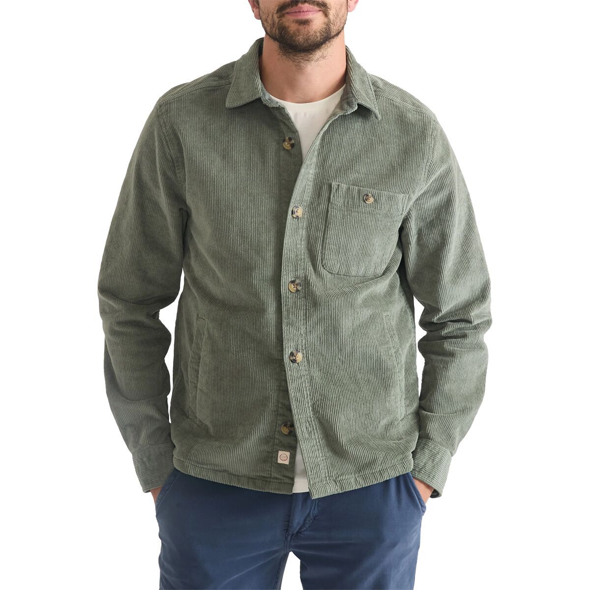 Image of Marine Layer Max Broken In Overshirt - Men's Mallard Green, XXL