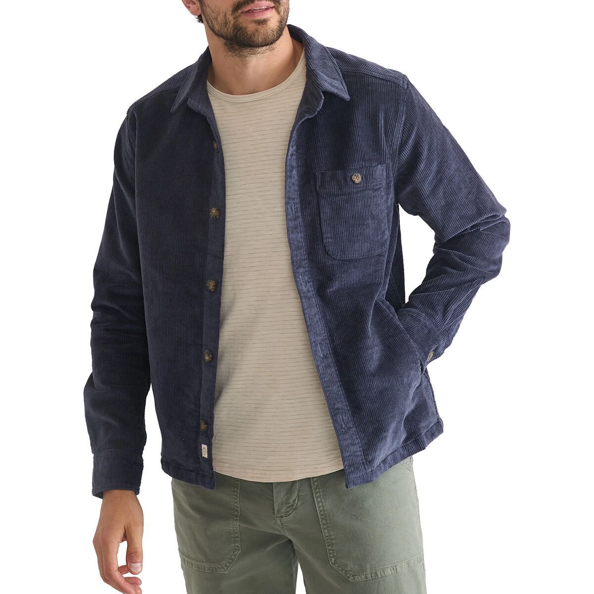 Image of Marine Layer Max Broken In Overshirt - Men's Mood Indigo, M