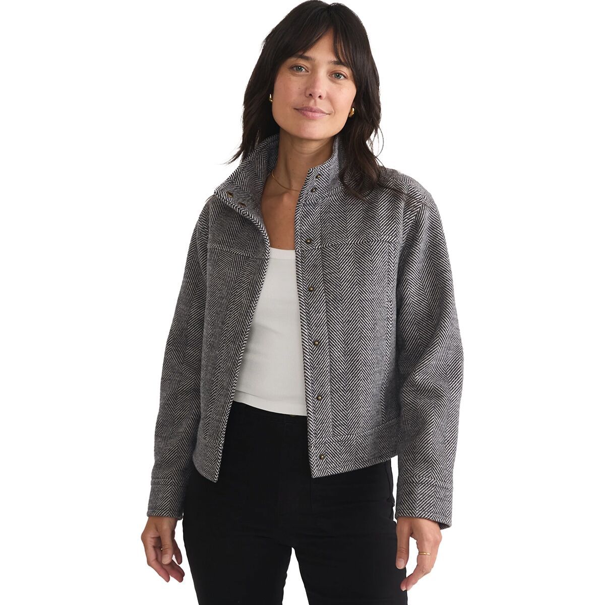 Image of Marine Layer Asheville Jacquard Jacket - Women's Charcoal, L