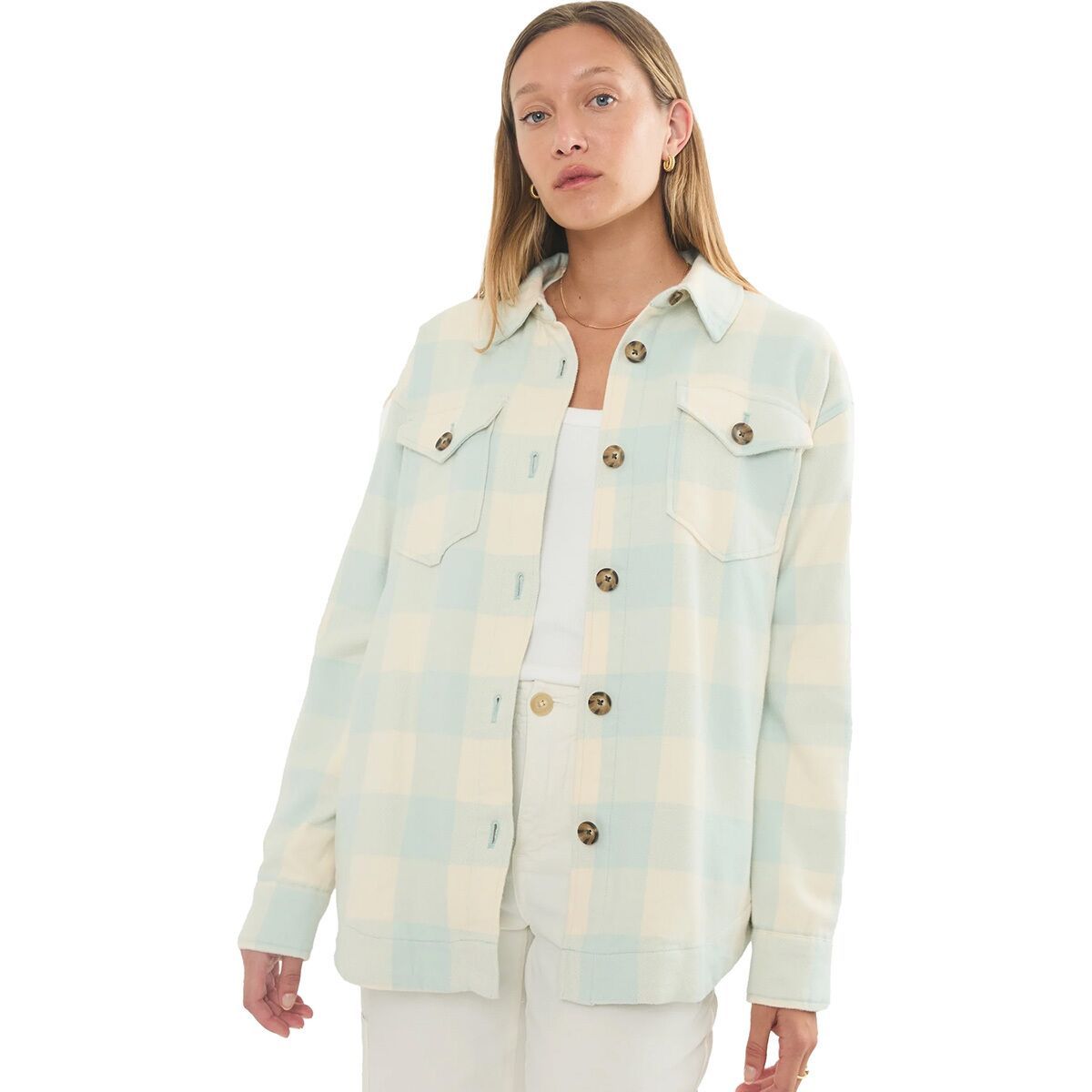 Image of Marine Layer Bailey Flannel Shirt Jacket - Women's Surf Spray Check, S